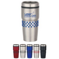 16 Oz. Stainless Steel Tumbler With Dotted Rubber Grip